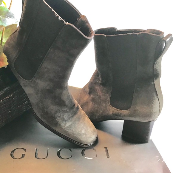 🍂Gucci Brown Suede Ankle Booties - Picture 2 of 6